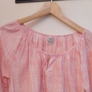 D3 Roots M 3/4 Sleeve Boho Cotton/Silk Tunic